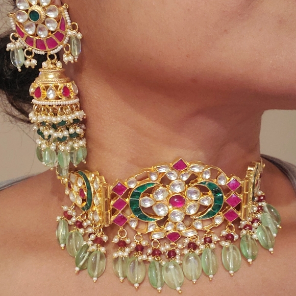 COPY - Kundan Necklace & Earring (Jumka) set (best price-no bargaining) - Picture 4 of 6